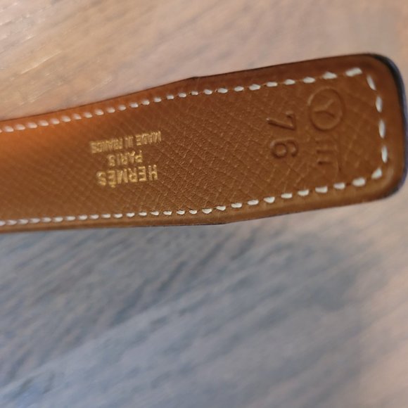 Hermès Epsom Swift Gold Constance H Reversible Leather Belt76 - Picture 5 of 7